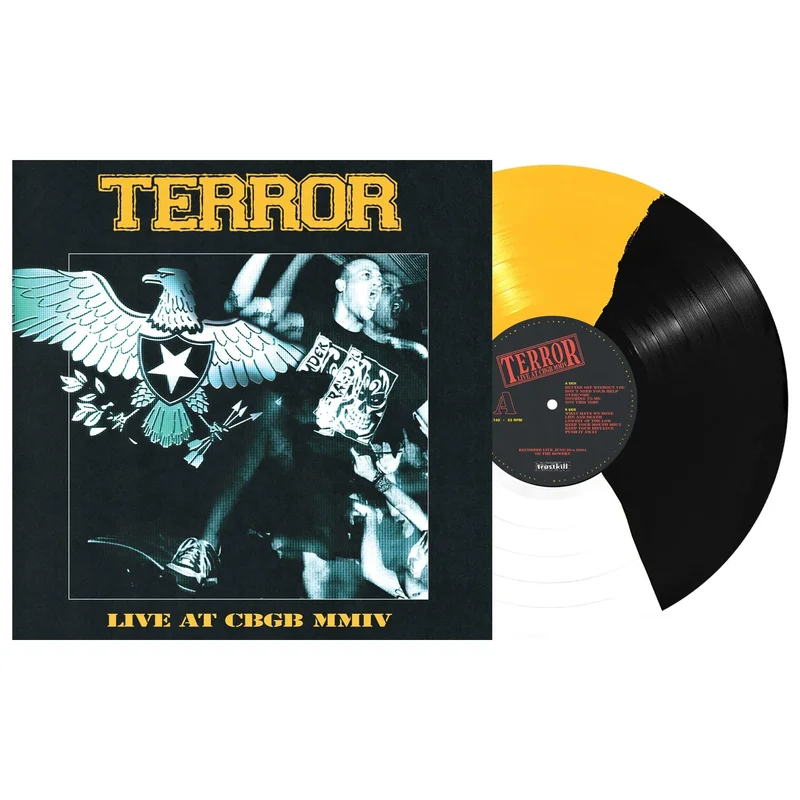 TERROR LIVE AT CBGB 2004 LP (Limited Edition  Only 600 made, Black, White & Yellow 3-Way Split Vinyl)