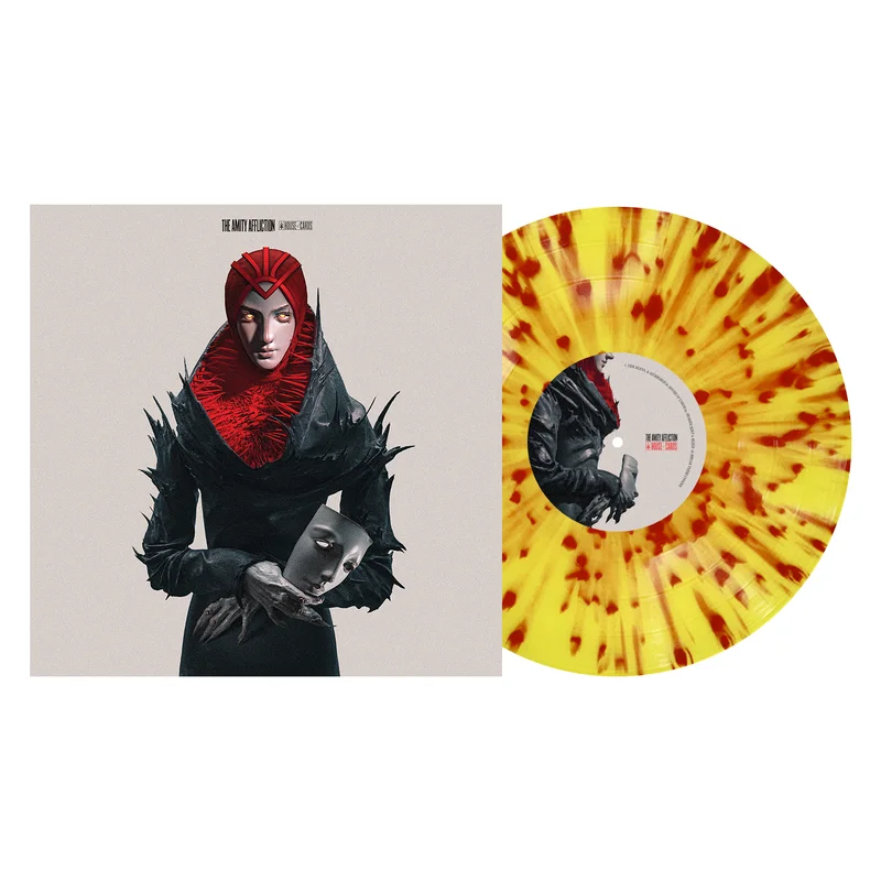 THE AMITY AFFLICTION HOUSE OF CARDS LP (Exclusive  Limited to 250, Yellow w/ Red Splatter Vinyl) + SIGNED INSERT