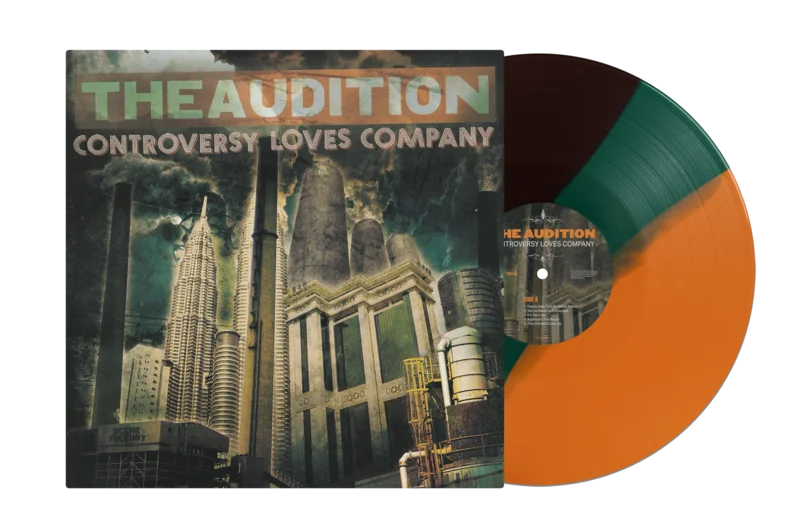 THE AUDITION 'CONTROVERSY LOVES COMPANY' LP (Exclusive  Limited to 200, Green, Brown, Orange Tri-Stripe Vinyl) Green Brown Orange Tri-Stripe