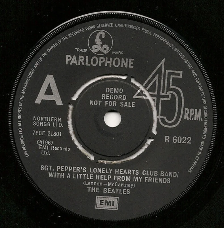 The Beatles - Sgt. Pepper's Lonely Hearts Club Band / With A Little Help From My Friends (7", Single, Promo) (Very Good (VG))