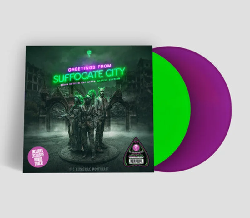 THE FUNERAL PORTRAIT 'GREETINGS FROM SUFFOCATE CITY - FROM BEYOND THE ABYSS' 2LP (Deluxe Edition, Green/Purple Vinyl)