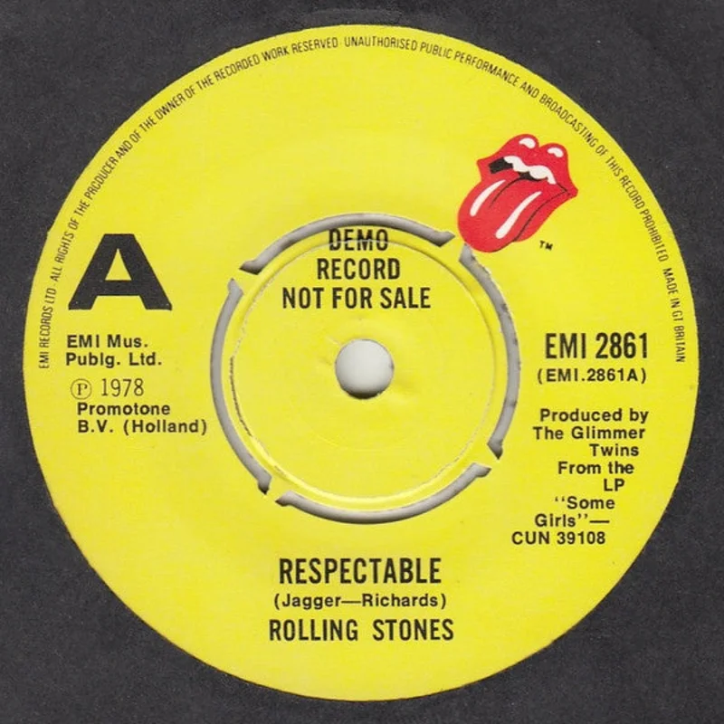 The Rolling Stones - Respectable (7", Single, Promo) (Very Good Plus (VG+))