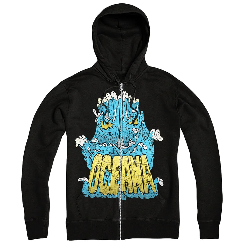 Tidal Wave Black Zip-Up