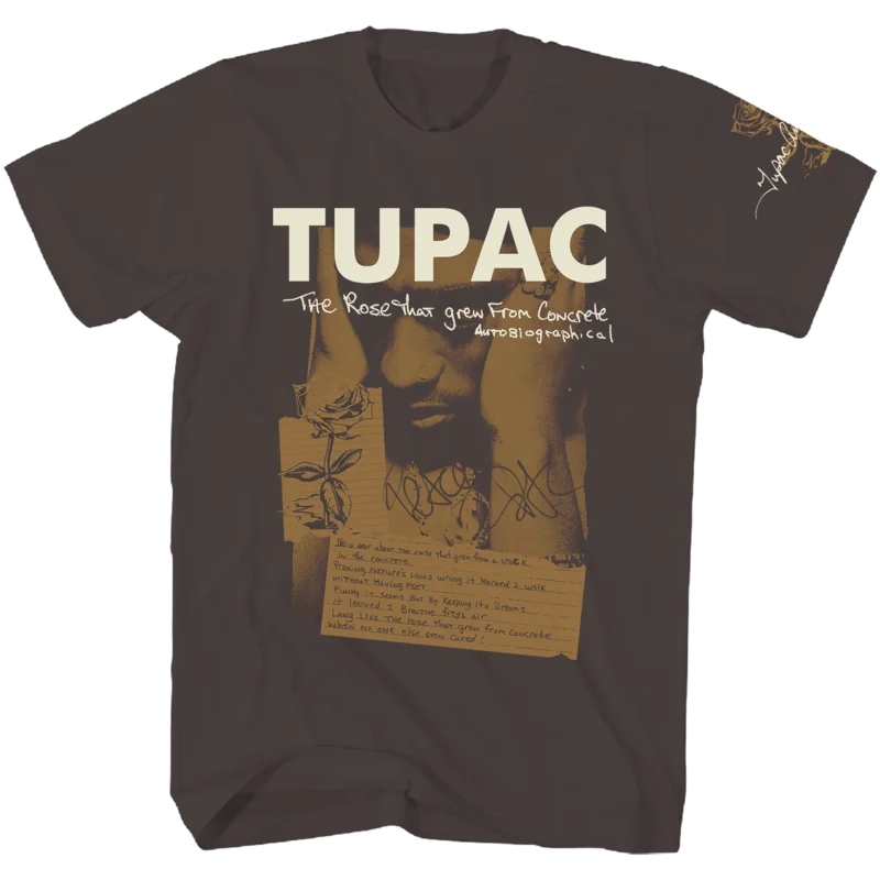 TUPAC BROWN POETRY T-SHIRT brown