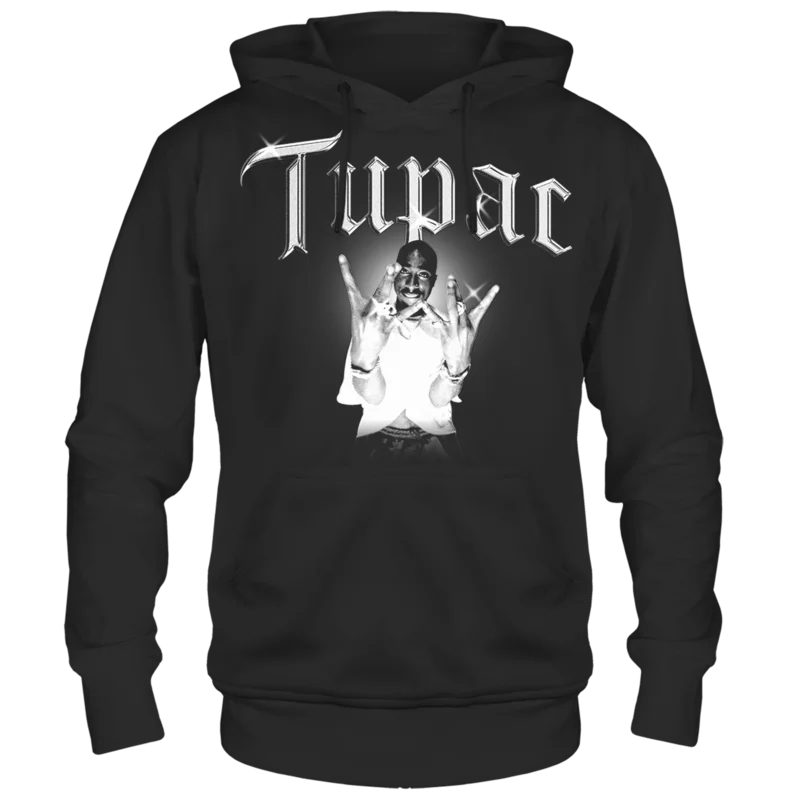 TUPAC PHOTO BLK HOODIE black