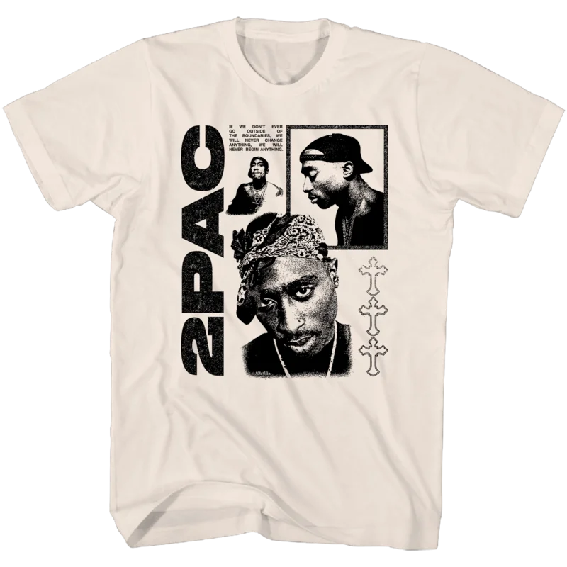TUPAC TAN PHOTOS  T-SHIRT Tan
