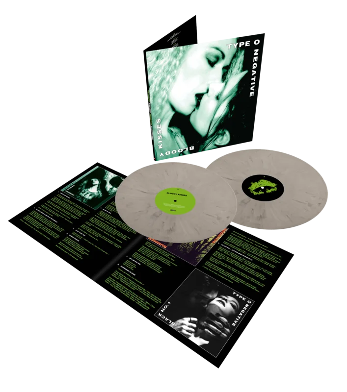TYPE O NEGATIVE BLOODY KISSES: SUSPENDED IN DUSK 2LP (Limited Edition  Only 1000 made, Gray Slime Vinyl)