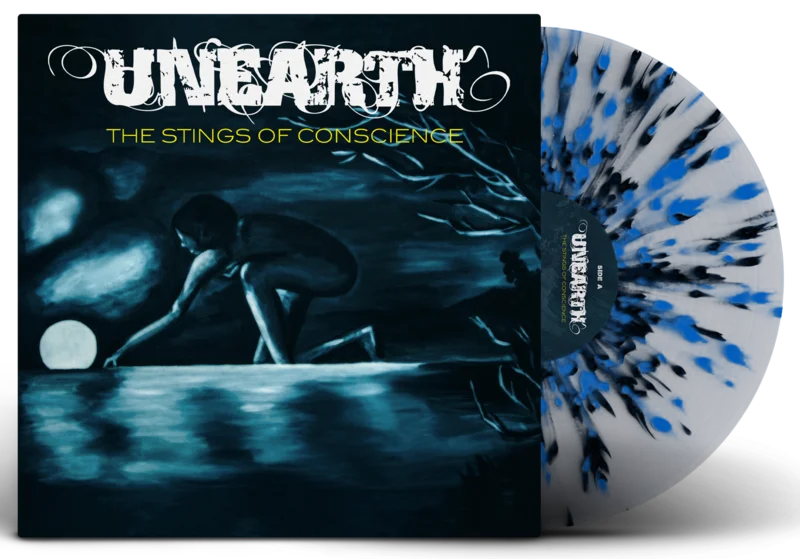 UNEARTH 'THE STINGS OF CONSCIENCE' LP  ONLY 300 MADE (Limited Edition Milky Clear w/ Black and Sky-Blue Splatter Vinyl)