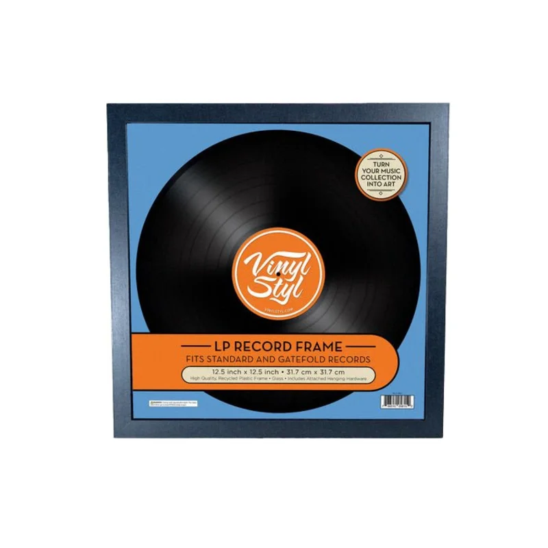 Vinyl Styl 12 Inch Vinyl Record Display Frame - Wall Hanging (Black)