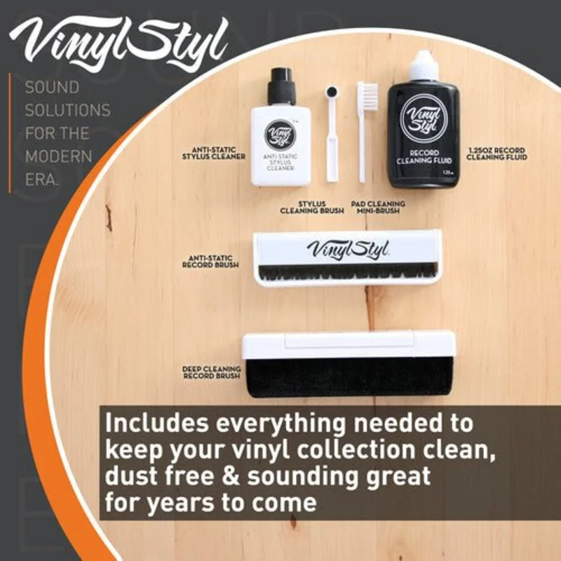 Vinyl Styl VS-A-009 Ultimate Vinyl Record Care Kit - Record & Stylus Brushes And Fluid