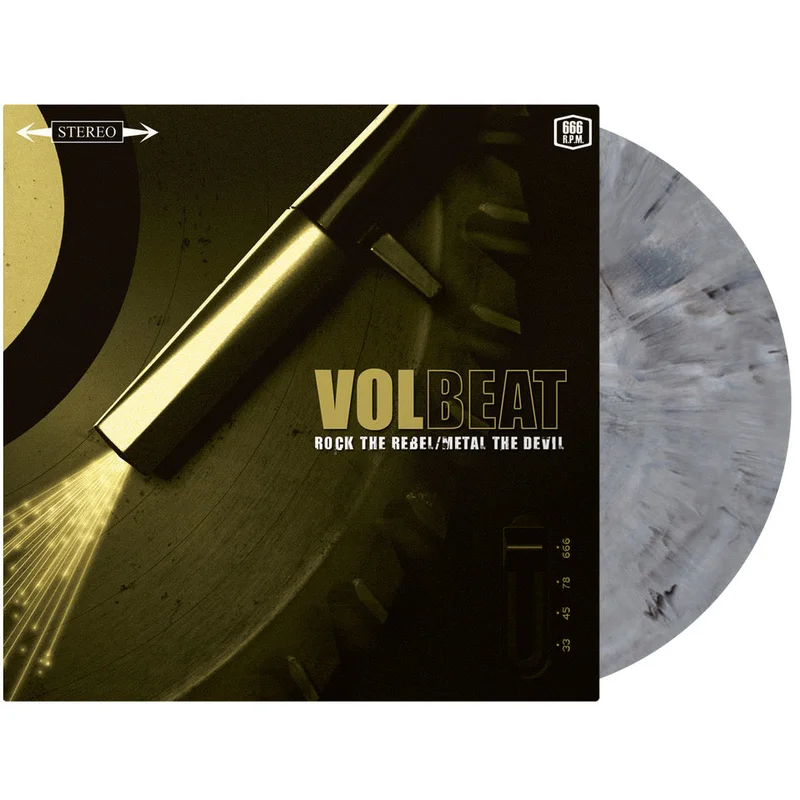 VOLBEAT 'ROCK THE REBEL/METAL THE DEVIL 15TH ANNIVERSARY EDITION' LIMITED-EDITION SILVER MARBLE LP  ONLY 500 MADE