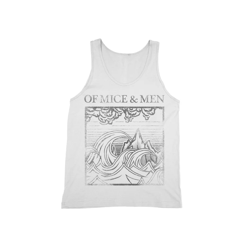 Wave White Tank Top