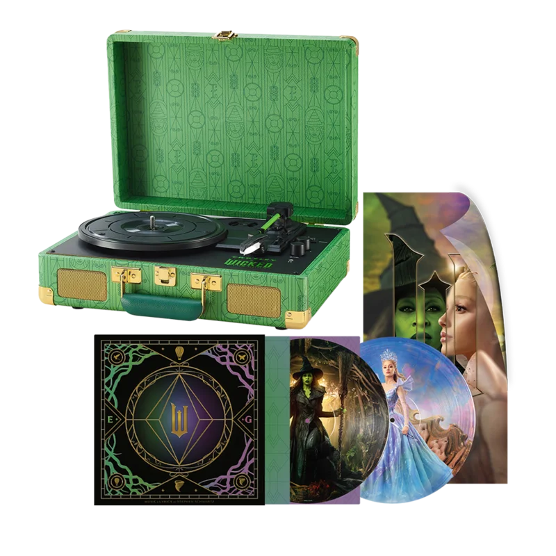 Wicked Elphaba Cruiser Record Player In Emerald Green + Wicked: For Good The Soundtrack Picture Disc Vinyl