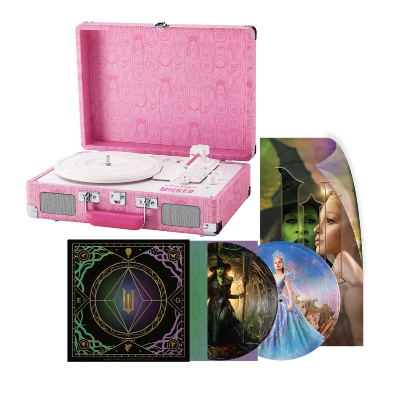 Wicked Glinda Cruiser Record Player In Pink + Wicked: For Good The Soundtrack Picture Disc Vinyl