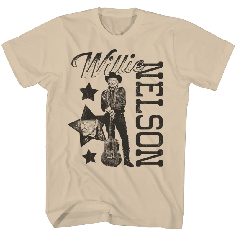 WILLIE NELSON TAN STAR COLLAGE Tan
